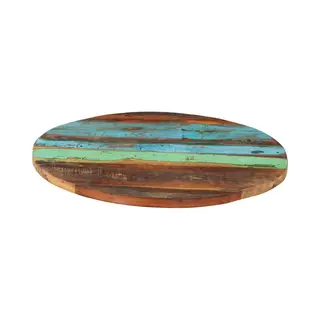 VidaXL Tafelblad Rond 25-27 Mm 60 Cm Massief Gerecycled Hout
