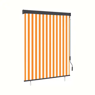 VidaXL Rolgordijn Voor Buiten 140x250 Cm Wit En Oranje