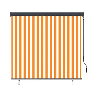 VidaXL Rolgordijn Voor Buiten 160x250 Cm Wit En Oranje