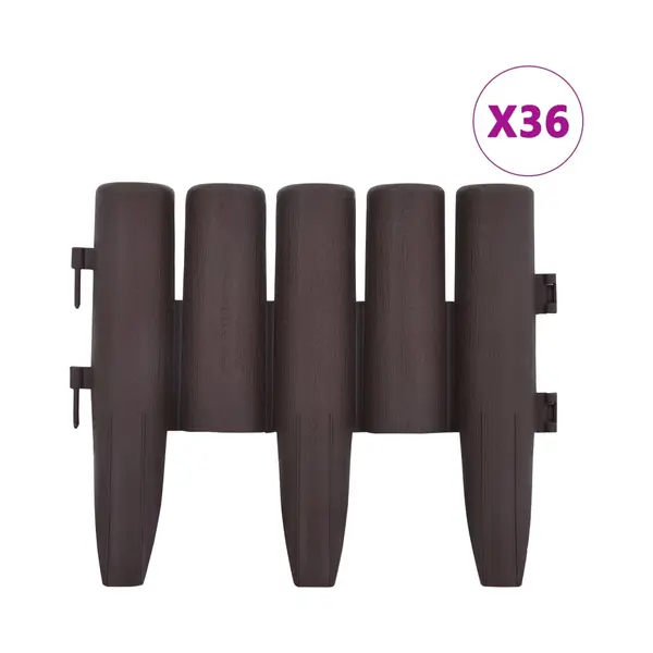 VidaXL - Gazonranden - 36 - St - 10 - M - Pp - Bruin thumbnail