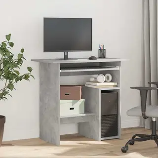 VidaXL Bureau 80x45x74 Cm Bewerkt Hout Betongrijs
