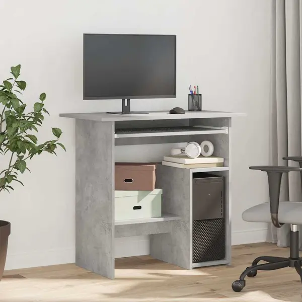 Vidaxl - Desk Concrete Grey 80x45x74 Cm Engineered Wood thumbnail