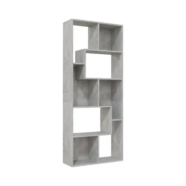 Book Cabinet Concrete Grey 67x24x161 Cm Engineered Wood Vidaxl thumbnail