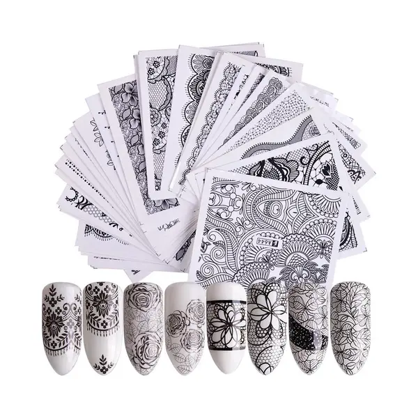 Elemental GOods 40 Stuks Nail Art Water Transfer Stickers - Nagelversiering - Nageldecoratie - Nagelstickers thumbnail