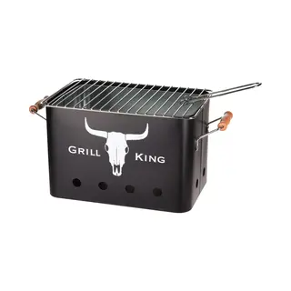 Eurocatch Grill King Houtskoolbarbecue Rechthoek - Mat Zwart - 32x20x20 Cm
