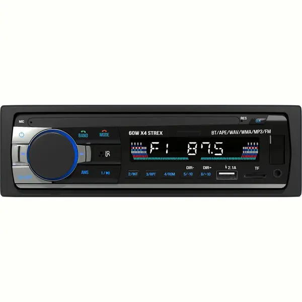 Strex Autoradio Met Bluetooth Voor Alle Auto's - Usb, Aux En Handsfree - Afstandsbediening - Enkel Din Auto Radio Met Ingebouwde Microfoon thumbnail
