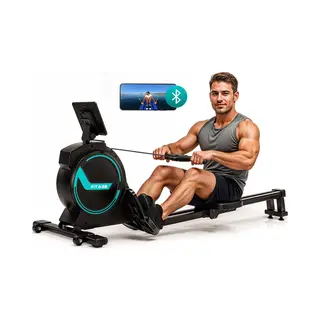 Fitage Roeitrainer - Roeimachine Met Trainingsprogrammas & App - Inklapbaar Roeiapparaat Met 16 Weerstandniveaus - Roeitrainers