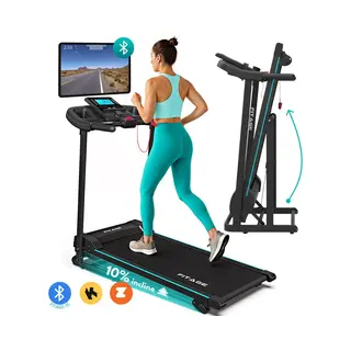 Fitage Loopband - Wandelband Met Tablethouder & Bluetooth Voor Zwift & Kinomap - Walking Pad 12km/u & 3 Helling Levels - Treadmill - Loopbanden