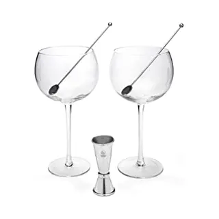 Leopold Vienna - Gin Tonic Glazen + Barmaatje + Cocktaillepels - Giftset Moederdag & Vaderdag G&T