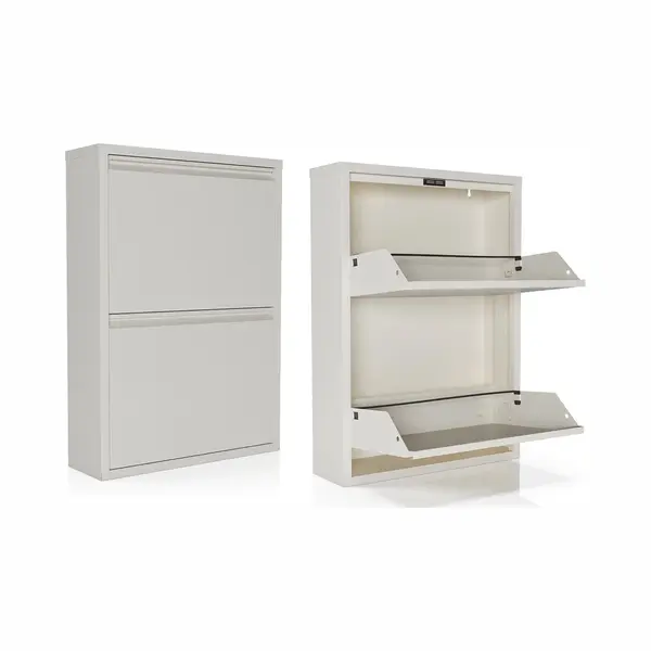 Ceha Home Schoenenkast Bodi 2-vaks Wit (set Van 2) thumbnail