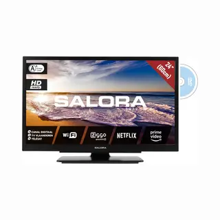 Salora 9100 series 24LED9109CTS2DVDWIFI tv 61 cm (24") Hd Smart Tv Wifi Zwart 220 cd/m²