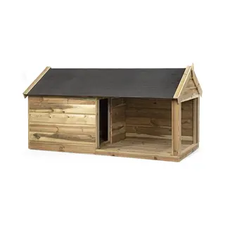 Voldux Hondenhok Storm - Hondenhok Hout - Hondenhok Buiten - Hondenhuis - Hondenkennel - Hondenhok Grote Honden - Hout In Stijl