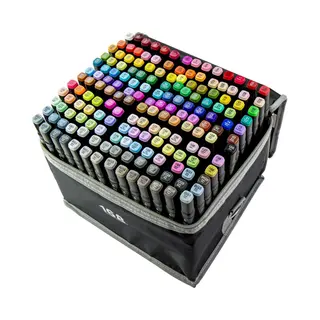 Twinmarkers 168 Stuks - Professionele Alcohol Markers - Dubbelzijdige Dual Tip Markers - Alcohol Stiften - Markeerstiften