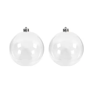 2x Transparante Diy Kerstballen 13, 5 Cm - Kerstversiering/decoratie