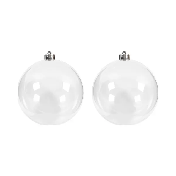 2x Transparante Diy Kerstballen 13, 5 Cm - Kerstversiering/decoratie thumbnail