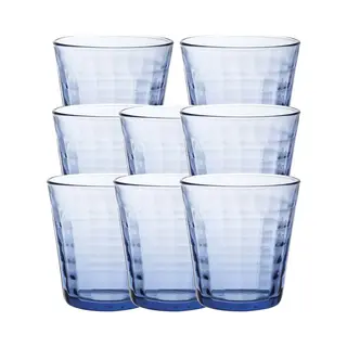 Duralex Drinkglazen Prisme - 8x Stuks - Blauw Transparant - 275 Cm - Drinkglas - Koffie/thee/water Glazen