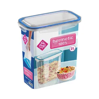 Hega hogar 5x Voorraad/vershoudbakjes 2 Liter Transparant Plastic/kunststof - Kiev - Luchtdicht/hermetisch Afgesloten Vershouddoos Bakje - Mealprep - Maaltijden