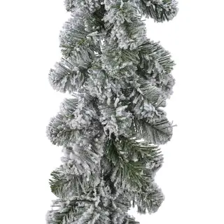 Everlands Dennenslinger - Groen Met Sneeuw - 270 Cm - 25 Cm Breed - Guirlande - Kerstslingers - Dennen Slingers