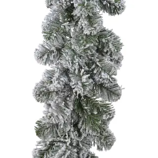 Everlands Dennenslinger - Groen - Met Sneeuw - 270 X 30 Cm - 200 Takken - Dennenslinger - Kerstslingers / Dennen Slingers