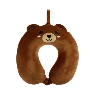Beer/beren Reis Nekkussen Met Ophanglus Voor Kinderen - Knuffeldier - Kussentjes En Slaapmaskers Voor Onderweg, In Het Vliegtuig Of In De Auto