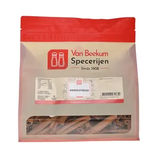 Van Beekum Specerijen - Kaneelstokjes - 450 Gram (hersluitbare Stazak)