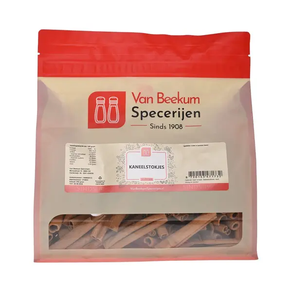 Van Beekum Specerijen - Kaneelstokjes - 450 Gram (hersluitbare Stazak) thumbnail