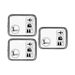 Toilettas 3 Stuks - Transparante Toilettas - Doorzichtigetoilettas - Toilettas Handbagage - Promessa-Solutions