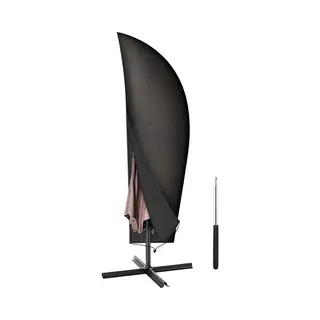 Volcan Parasolhoes Voor Zweefparasol - Waterdicht - Met Rits En Stok - Oxford 420D - Tot 400cm - Zwart