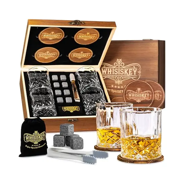 Whisiskey Whiskey - Set Van 4 Whiskyglazen, 8 Herbruikbare Ijsblokjes En 4 Onderzetters - Accessoireset thumbnail