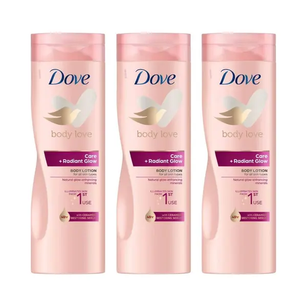 Dove 'body Lotion' Love Care + Radiant Glow, 400Ml, 3 Pack In Pink thumbnail