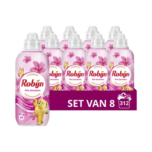8x Robijn Wasverzachter Pink Sensation 39 Wasbeurten 780 Ml thumbnail