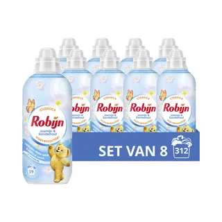 8x Robijn Wasverzachter Jasmijn En Sandelhout 39 Wasbeurten 780 Ml