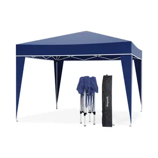 LifeGoods Partytent - Opvouwbaar - 3x3 M - Easy Up - Paviljoen - Vouwtent - Met Draagtas - Blauw