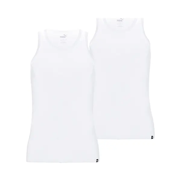 Puma Puma Basic Tanktop Voor Heren (2 Stuks) Heren Ondergoed, Wit, Xl thumbnail
