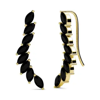 Yolora Lovables Yolora Damen Ohrringe - Kalpa Camaka Kristalle - Gold - Schwarzer Kristall - 18K Gelbgold Vergoldet - Damen Ohrringe Gold - Schmuck - Luxuriöse