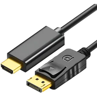 Qost - DisplayPort Naar Hdmi Kabel - 1.8 Meter - 1080P 4K - Dp Kabel - Zwart