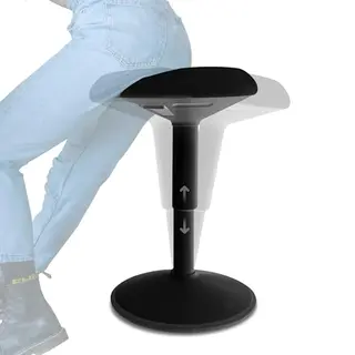 Backerz Wiebelkruk - Ergonomische Wiebel Stoel Hoogte 40-60cm - Balanskruk - Zit Sta Kruk - Zadelkruk Zwart