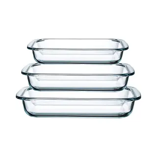 Vaive 3-delige Ovenschaal Set - Rechthoekig - Glas