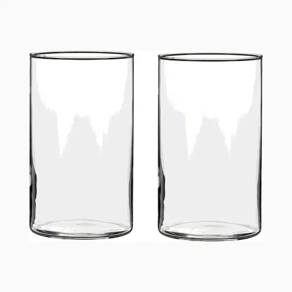Mica Decorations Vaas - 2x - Cilinder - Helder - Glas - D12 X H20 Cm - Bloemen En Boeketten - Transparant thumbnail