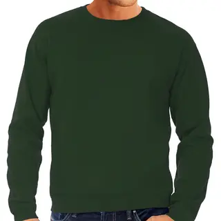 B&C Grote Maten Sweater / Sweatshirt Trui Groen Met Ronde Hals Voor Heren - Groene / Donkergroen - Basic Sweaters Xxxl