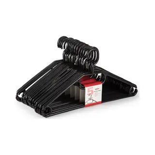 Kledinghangers - 20x - Zwart - Kunststof - 40, 5 Cm - Kledingkast Opruimen