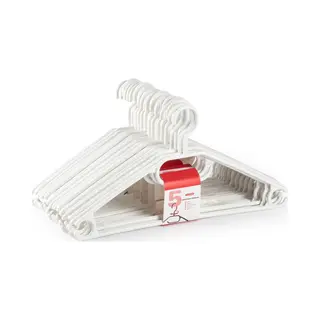 Plasticforte Kledinghangers - 10x - Wit - Kunststof - 40, 5 Cm - Kledingkast Opruimen