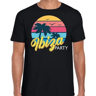 Bellatio Decorations Ibiza Zomer T-shirt / Shirt Ibiza Party Zwart Voor Heren - Zwart - Ibiza Party Outfit / Vakantie Kleding / Feest Kleding Xl