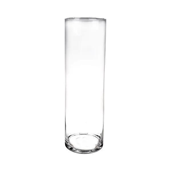 Bellatio Decorations Hoge Glazen Cilinder Bloemenvaas - H50 X D15 Cm - Transparant - Boeketvazen thumbnail
