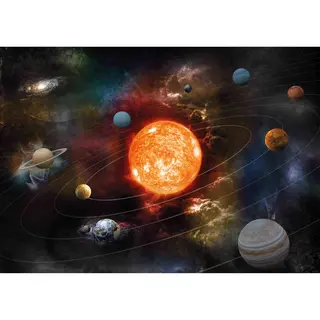 Bellatio Decorations Poster Van Planeten In Zonnestelsel / Melkweg Voor Op Kinderkamer A1 - 84 X 59 Cm - Kinderkamer / School Decoratie Melkwegstelsel / Heelal Posters