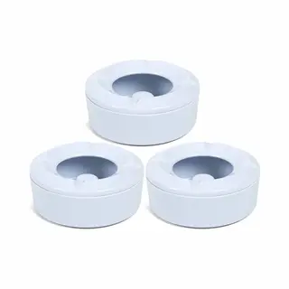 Gerimport 3x Terras Asbakken/stormasbakken Wit 10 Cm Kunststof - Buiten/tuinasbakken