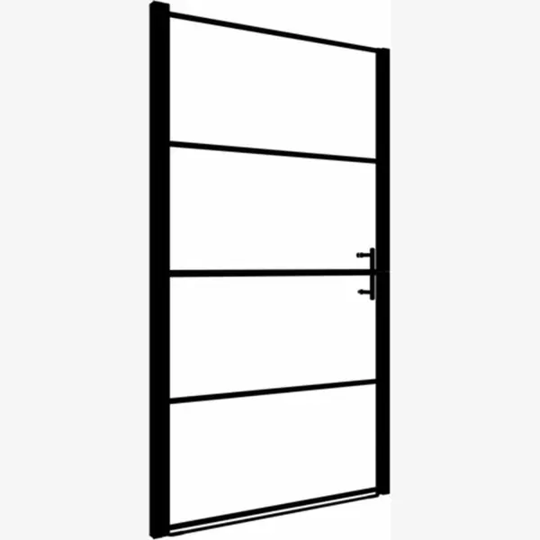 VidaXL Douchedeur 100x178 Cm Gehard Glas Zwart thumbnail