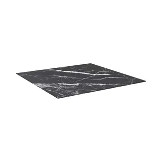 Table Top Black 80x80 Cm 6 Mm Tempered Glass With Marble Design Vidaxl