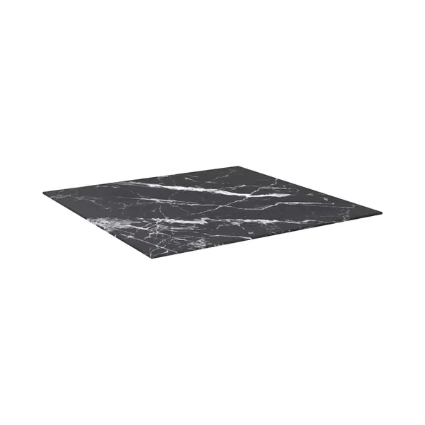 VidaXL Tafelblad 80x80 Cm 6 Mm Gehard Glas Met Marmeren Design Zwart thumbnail