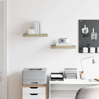 VidaXL Wandschappen Zwevend 2 St 40x23x3, 8 Cm Mdf Eikenkleurig